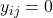 y_{ij}=0